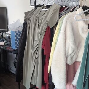 Streetwear Society Olive Green Draped Dress